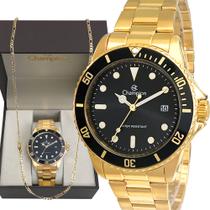 Relógio Champion Dourado Masculino Luxo Original Analógico