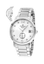 Relógio Champion Elegance Feminino - Prata com Mostrador Branco e Calendário