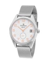 Relógio Champion Elegance Feminino - Prata com Mostrador Branco e Pulseira de Esteira