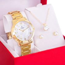Relógio Champion Feminino Analógico Dourado CN25118W Garantia de Um Ano