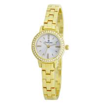 Relógio CHAMPION feminino analógico dourado pequeno CF25483H