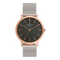 Relógio CHAMPION feminino analógico prata rosê cinza CN20819C Relógio CHAMPION feminino analógico prata rosê cinza CN20819C