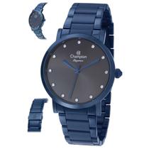 Relógio Champion Feminino Azul Elegance Luxo QTZ