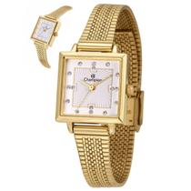 Relogio champion feminino branco aço dourado cf24180h cor:dourado Relogio champion feminino branco aço dourado cf24180h cor:dourado