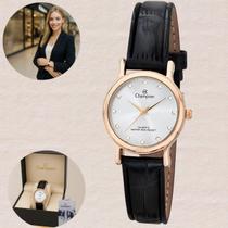 Relógio Champion Feminino Ch24080z Caixa Rose Strass Pulseira Couro Preto Prova Dágua 50 Metros Pequeno Casual Redondo Relógio Champion Feminino Ch24080z Caixa Rose Strass Pulseira Couro Preto Prova Dágua 50 Metros Pequeno Casual Redondo