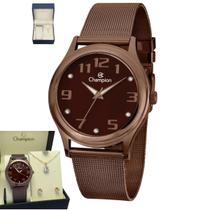 Relógio Champion Feminino cor chocolate Cn29007k semi joias Relógio Champion Feminino cor chocolate Cn29007k semi joias