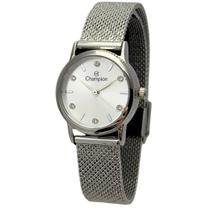 Relógio Champion Feminino cor Prateado Peq Qtz CF24055Q