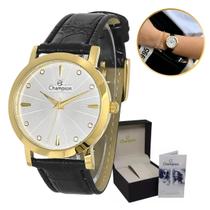 Relógio Champion Feminino Couro Strass 50m Resistente Água Relógio Champion Feminino Couro Strass 50m Resistente Água