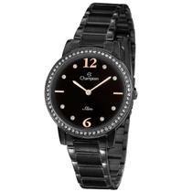 Relógio Champion Feminino Cs28432D Slim Aço Black
