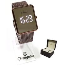 Relógio Champion Feminino Digital Espelhado Marrom CH40080M