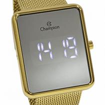 Relógio Champion Feminino Digital Led Dourado Espelhado CH40080B