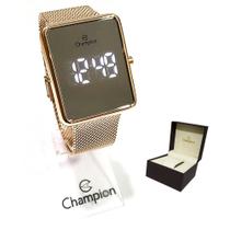 Relógio Champion Feminino Digital Led Espelhado Rosé CH40080Z