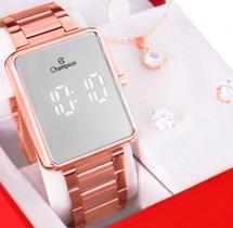 Relógio Champion Feminino Digital Rose Espelhado CH40086Z Garantia de um ano