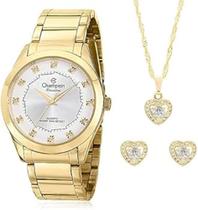 Relógio Champion Feminino Dourado + Colar e Brincos CH24759W Relógio Champion Feminino Dourado + Colar e Brincos CH24759W