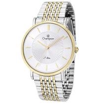 Relogio Champion Feminino dourado e prata bicolor misto grande slim fino CN21158S Relogio Champion Feminino dourado e prata bicolor misto grande slim fino CN21158S