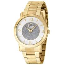 Relógio CHAMPION feminino dourado glitter CN25136H