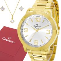 Relógio Champion Feminino Dourado Original Garantia Elegance