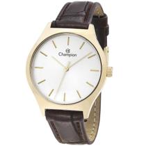 Relógio Champion Feminino Dourado Pulseira Sintético Marrom Prova d 'água Relógio Champion Feminino Dourado Pulseira Sintético Marrom Prova d 'água