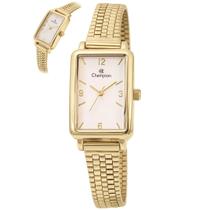 Relógio Champion Feminino Dourado Quadrado Pequeno Qtz Relógio Champion Feminino Dourado Quadrado Pequeno Qtz
