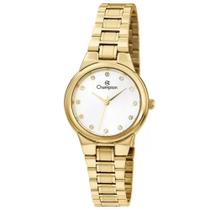 Relógio CHAMPION feminino dourado strass CH24946H