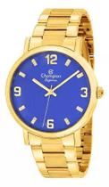 Relógio Champion Feminino - Elegance Dourado com Fundo Azul