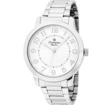 Relógio Champion Feminino Elegance - Prata com Mostrador Branco e Numeral