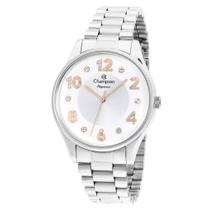 Relógio Champion Feminino Kit com Semi Joia - Prata com Mostrador Branco Relógio Champion Feminino Kit com Semi Joia - Prata com Mostrador Branco
