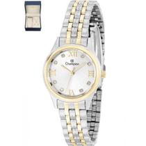 Relógio Champion Feminino Misto Fundo Branco + Semi Joia QTZ Relógio Champion Feminino Misto Fundo Branco + Semi Joia QTZ