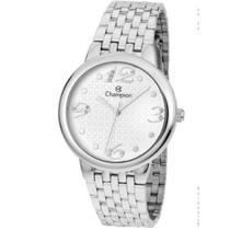 Relógio Champion Feminino Original Prova Dágua Prateado Com Strass CN20542Q