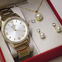 Relógio Champion Feminino Passion Dourado CN27269W