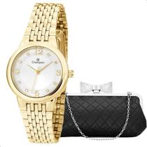 Relogio champion feminino pequeno dourado ch24857b + bolsa Relogio champion feminino pequeno dourado ch24857b + bolsa