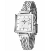 Relogio champion feminino prata aço prata cf24180q cor:prata