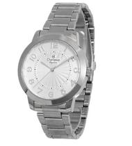 Relógio Champion Feminino Prata Mostrador Branco CN25118Q