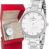Relógio Champion Feminino Prata Original 1 Ano De Garantia