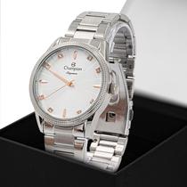 Relógio Champion Feminino Prata, Relógio original, Relógio de fundo Branco, Relógio casual, Relógio prova d'água, Garantia Nf