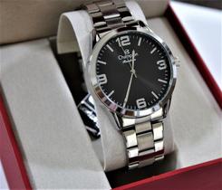 Relogio champion feminino prateado visor preto cn29893t