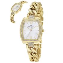 Relógio Champion Feminino Ref: Cf24840h Retangular Bracelete Dourado