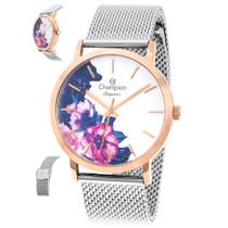 Relógio Champion Feminino Ref: Cn20739z Bicolor Flor Relógio Champion Feminino Ref: Cn20739z Bicolor Flor