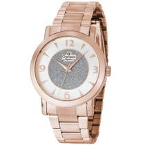 Relógio CHAMPION feminino rosê glitter CN25136Z