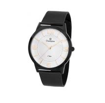 Relógio Champion Feminino S-Line - Preto com Fundo Branco e Pulseira de Esteira Relógio Champion Feminino S-Line - Preto com Fundo Branco e Pulseira de Esteira