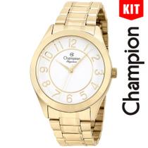 Relógio CHAMPION KIT feminino analógico dourado branco CN25127G Relógio CHAMPION KIT feminino analógico dourado branco CN25127G