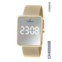 Relógio Champion Led Espelhado Dourado