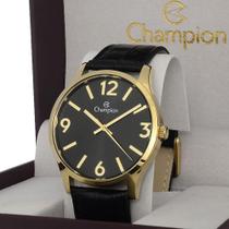Relogio Champion Masculino Barato Caixa Dourado Prova D'agua