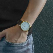 Relogio Champion Masculino Dourado Couro Marrom Numeros CN20560S Relogio Champion Masculino Dourado Couro Marrom Numeros CN20560S