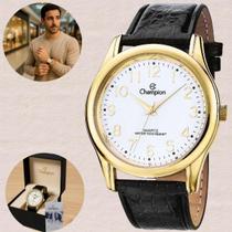 Relógio Champion Masculino Quartz Prova Dágua 50 Metros 5 ATM Pulseira Couro Casual Dourado CN20015B Relógio Champion Masculino Quartz Prova Dágua 50 Metros 5 ATM Pulseira Couro Casual Dourado CN20015B