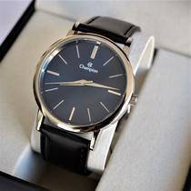 Relogio champion prateado visor azul couro cn20711f