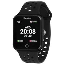Relógio Champion Smart Bluetooth 4.0 Preto Pulseira Preta CH50006P Smartwatch