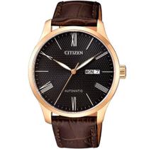 Relógio CITIZEN masculino automático dourado couro TZ20804P