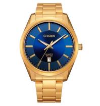 Relógio citizen masculino dourado azul tz20204a Relógio citizen masculino dourado azul tz20204a
