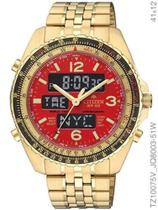 Relógio citizen masculino dourado digital tz10075v
